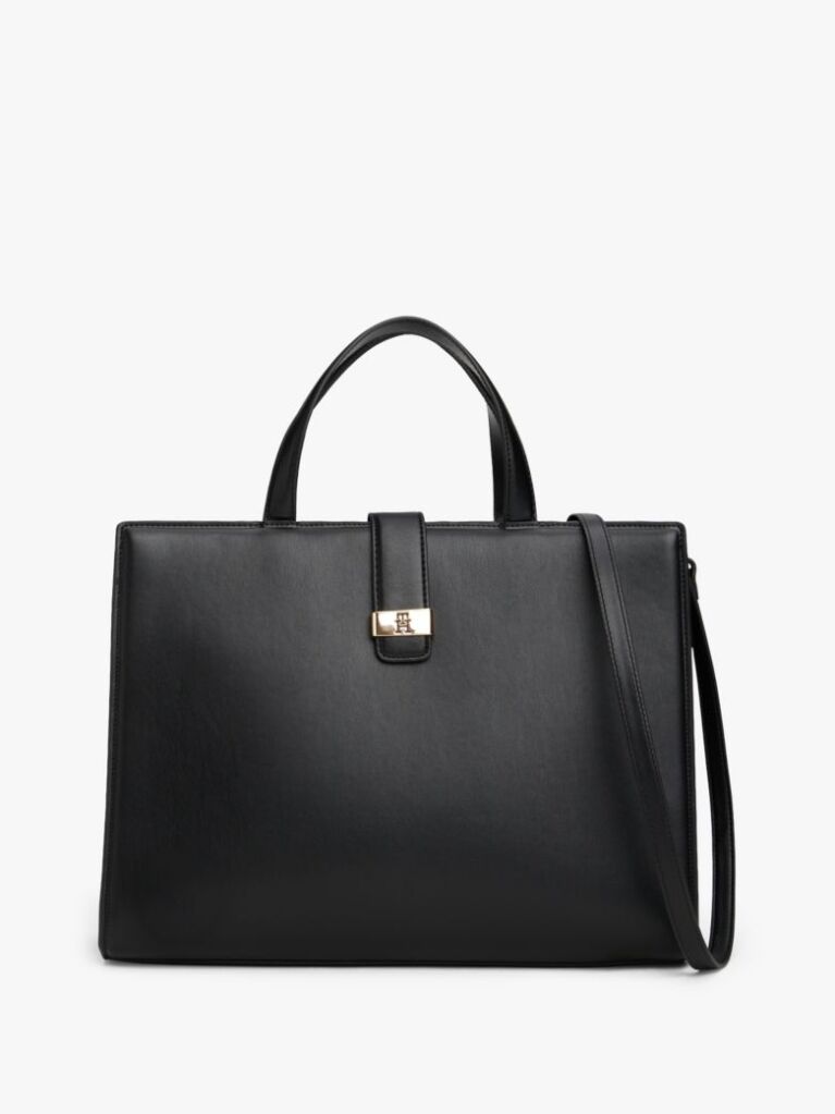 Black Heritage TH Monogram Plaque Satchel  Women