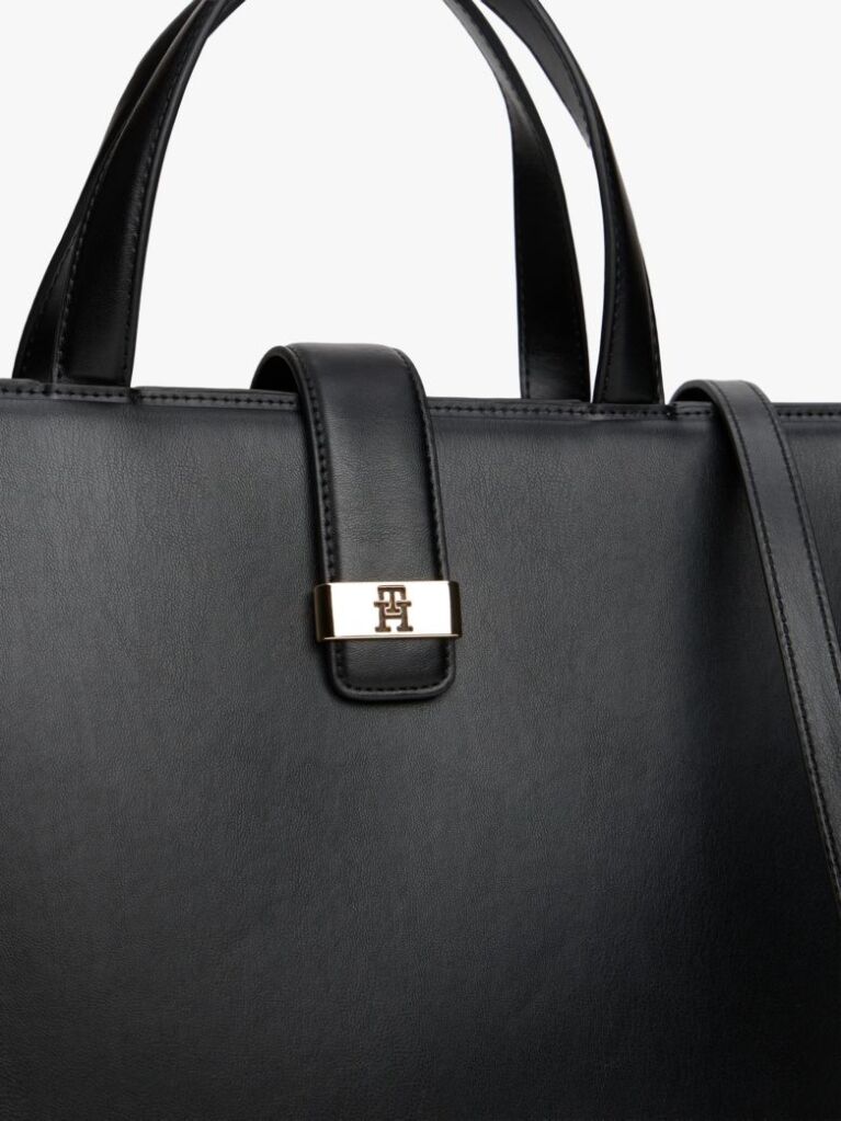 Black Heritage TH Monogram Plaque Satchel  Women