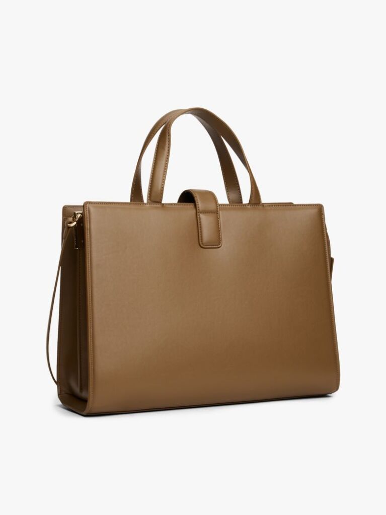 Brown Heritage TH Monogram Plaque Satchel  Women