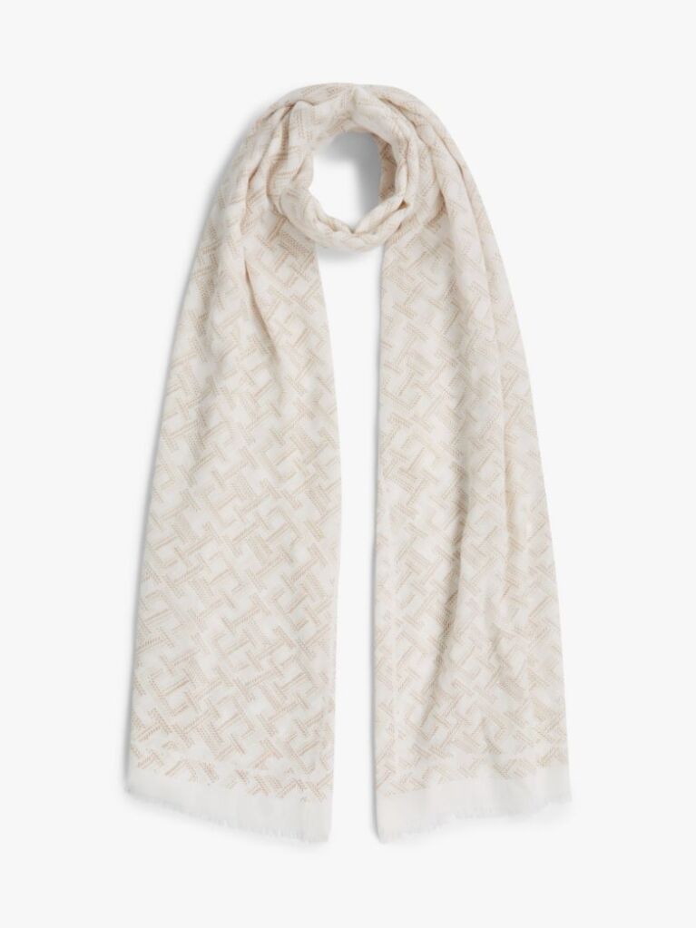 Beige TH Monogram Scarf  Women