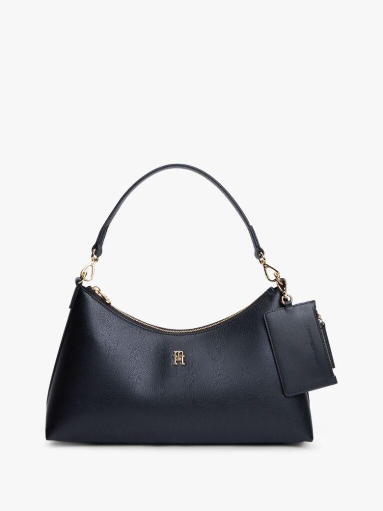 Black Hilfiger Icon Pebble Grain Shoulder Bag  Women