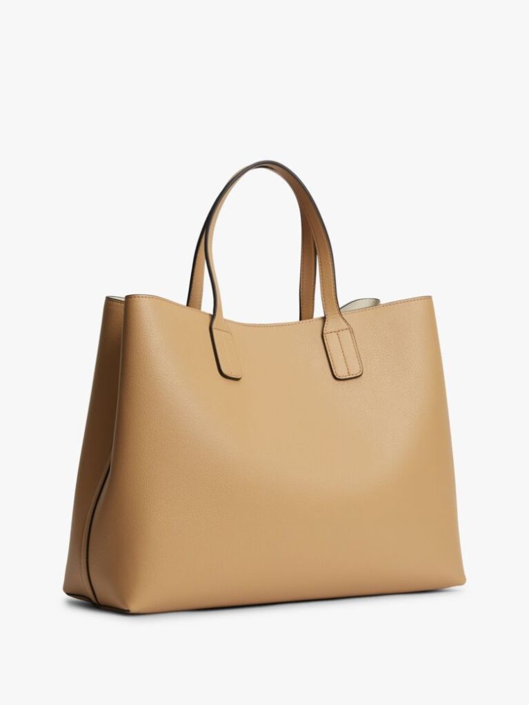 Beige Hilfiger Icon Pebble Grain Satchel  Women