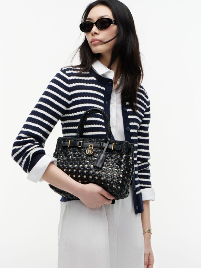 Black The American Icon Braided Leather Tote Bag  Women