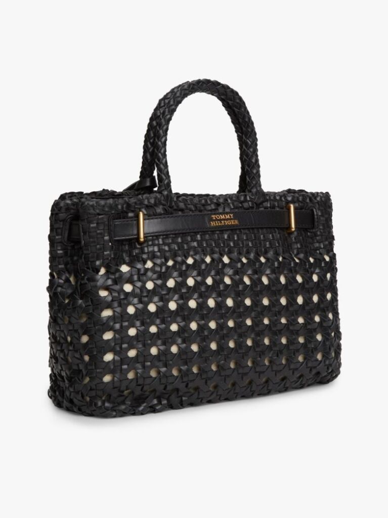 Black The American Icon Braided Leather Tote Bag  Women