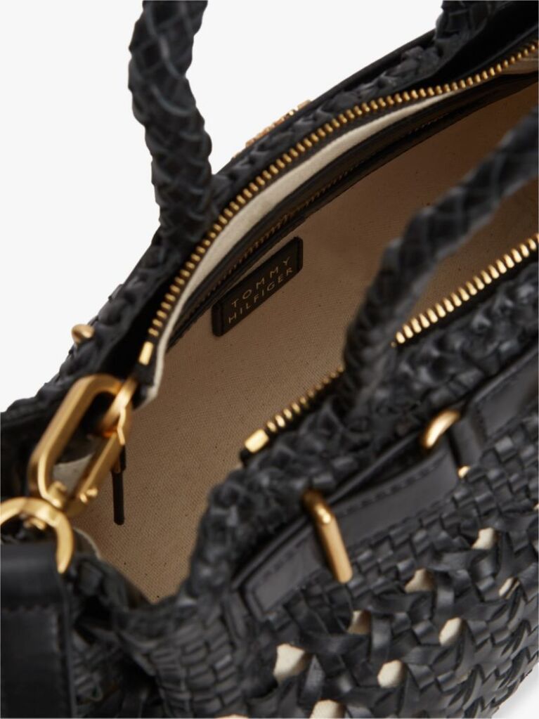 Black The American Icon Braided Leather Tote Bag  Women