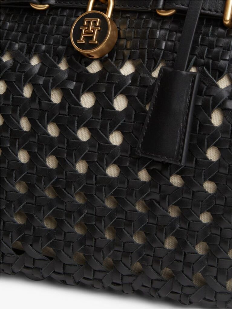 Black The American Icon Braided Leather Tote Bag  Women
