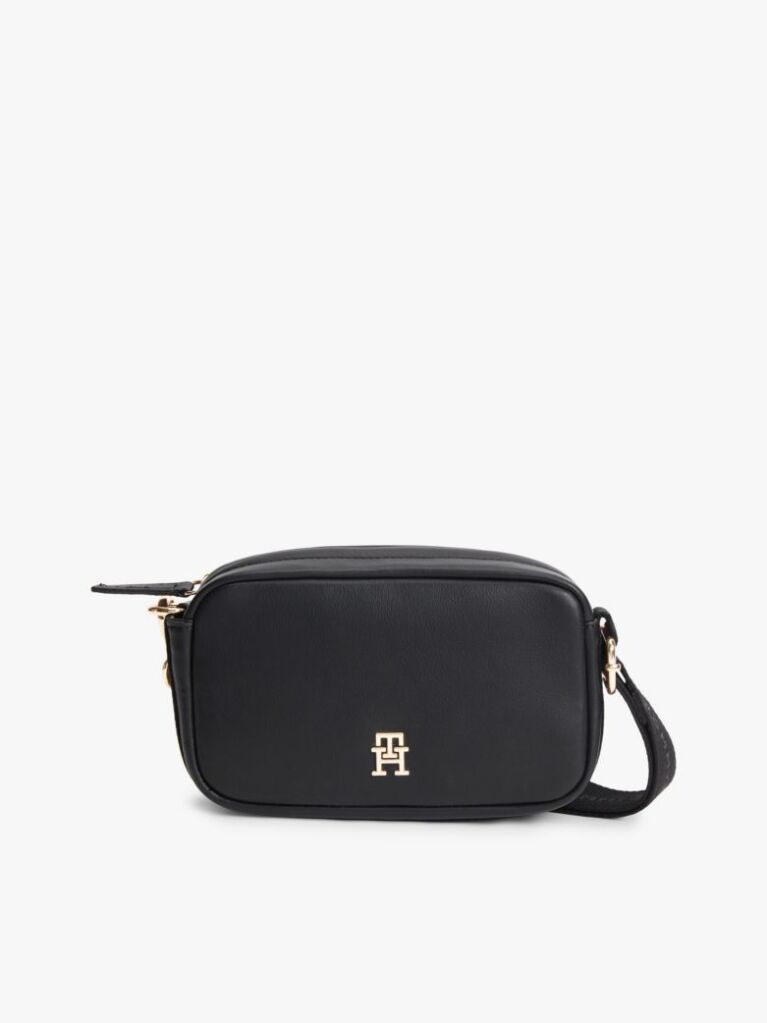 Black Logo Tape Crossbody Camera Bag  Women