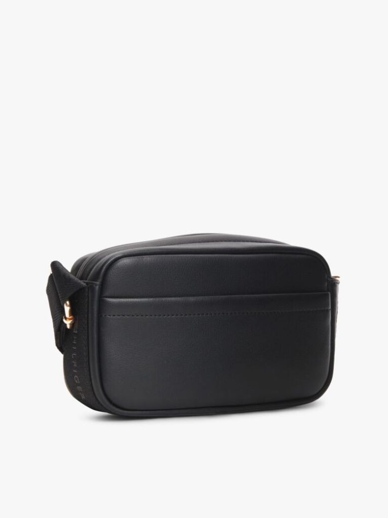 Black Logo Tape Crossbody Camera Bag  Women