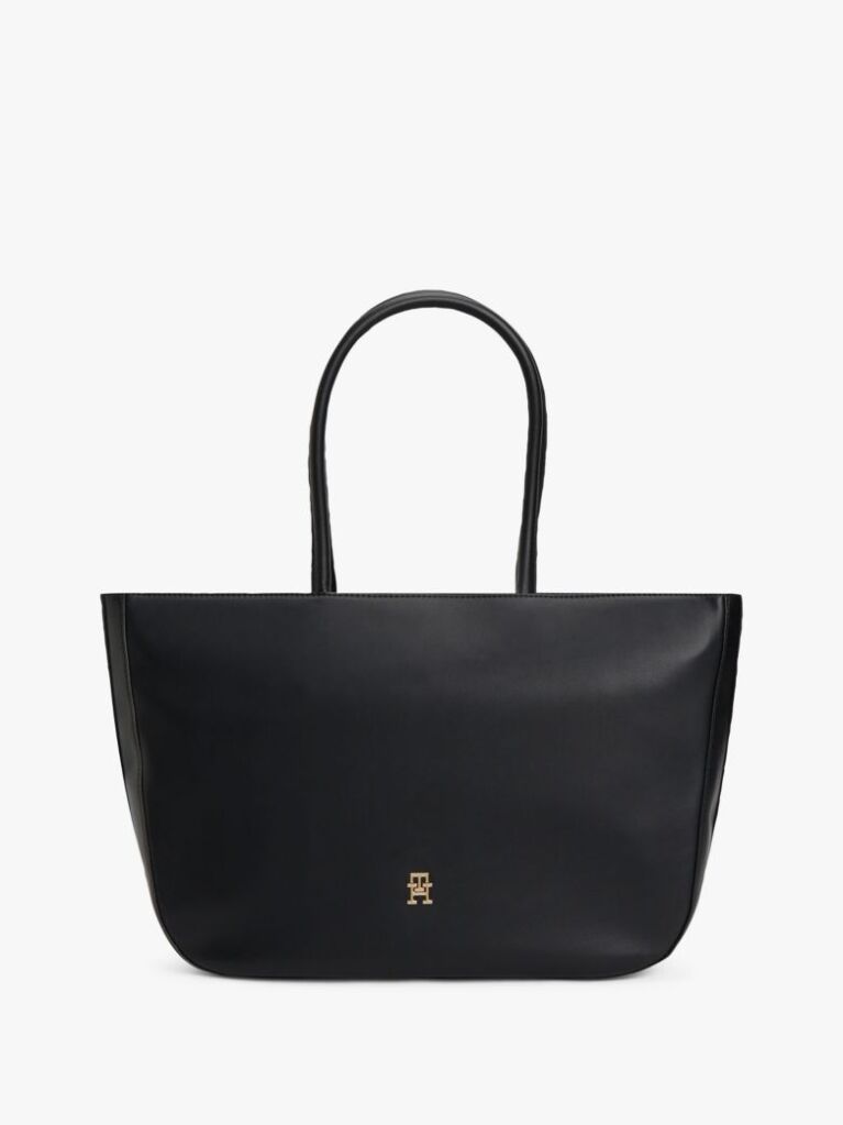 Black Hilfiger Icon Logo Tape Tote Bag  Women