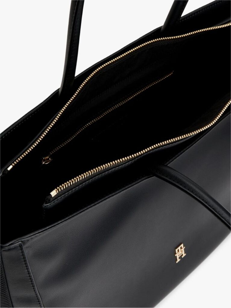 Black Hilfiger Icon Logo Tape Tote Bag  Women