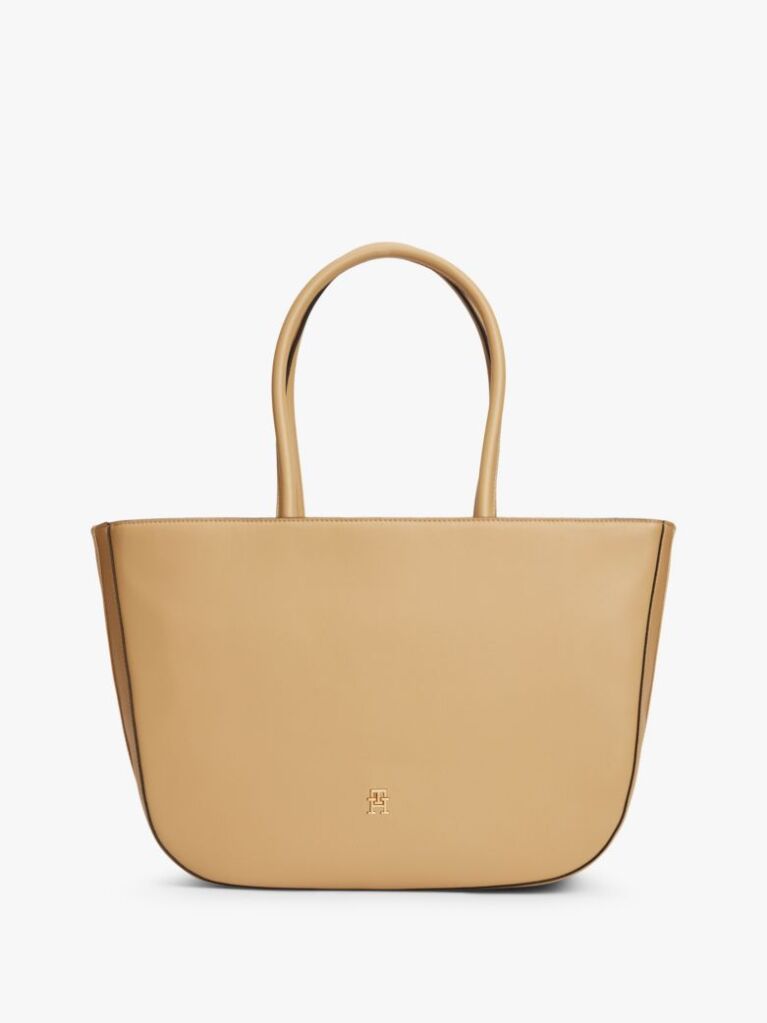 Beige Hilfiger Icon Logo Tape Tote Bag  Women