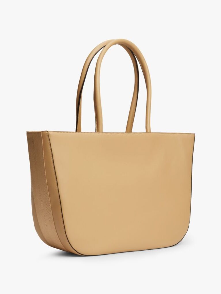 Beige Hilfiger Icon Logo Tape Tote Bag  Women