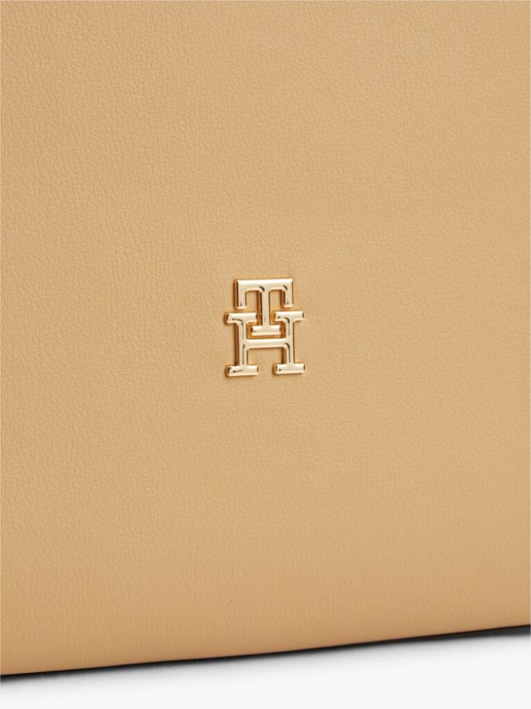 Beige Hilfiger Icon Logo Tape Tote Bag  Women
