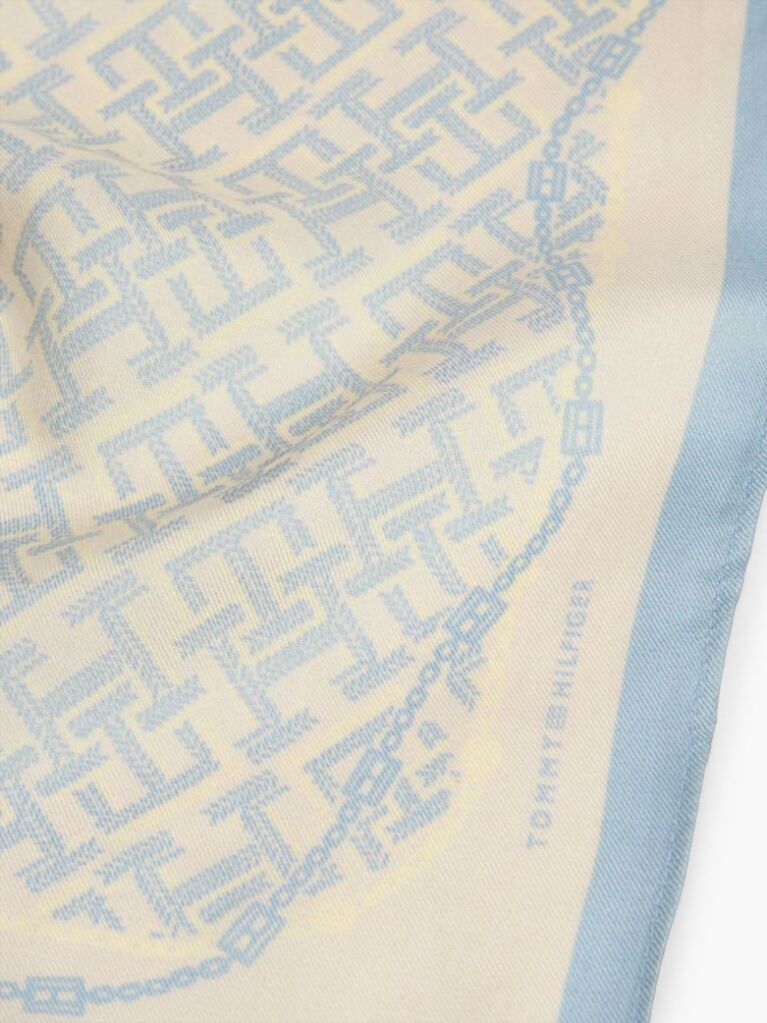 Blue TH Monogram Pure Silk Square  Women