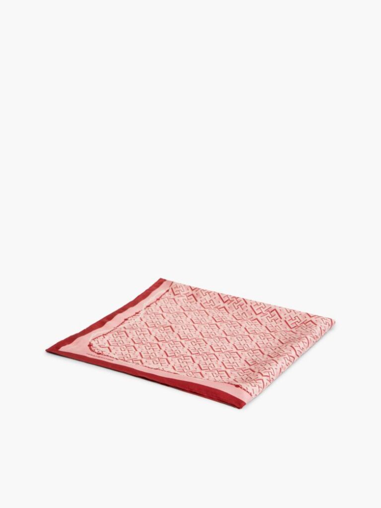 Red TH Monogram Pure Silk Square  Women