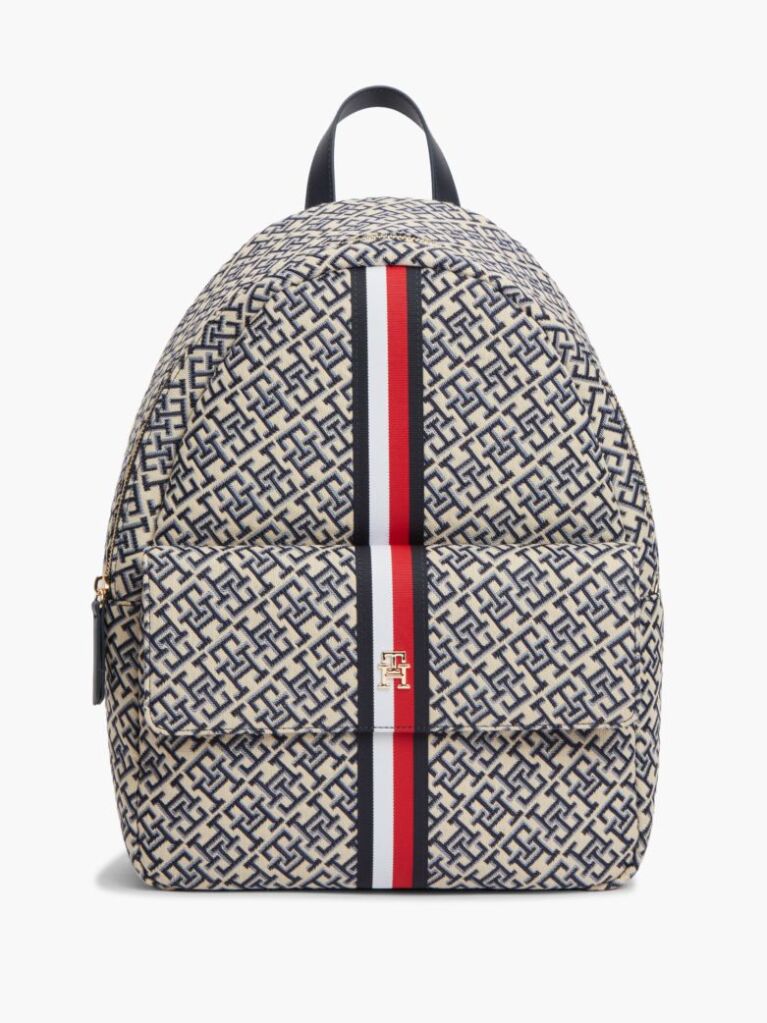 Blue Essential TH Monogram Jacquard Dome Backpack  Women