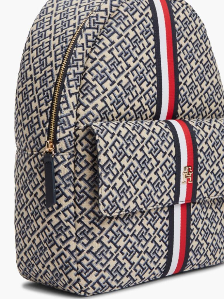 Blue Essential TH Monogram Jacquard Dome Backpack  Women