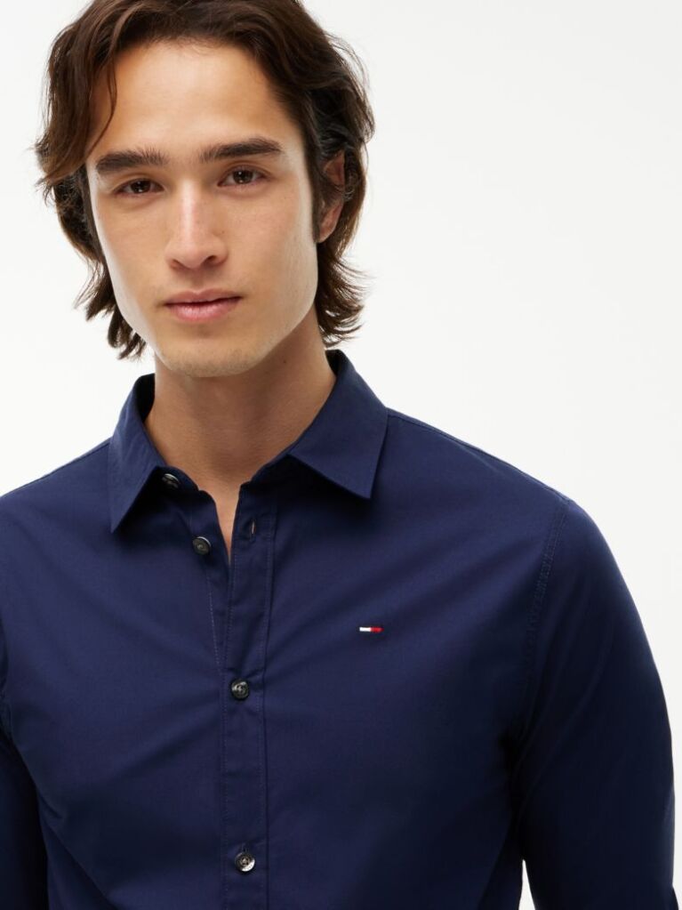 Black Stretch Slim Fit Shirt  Men