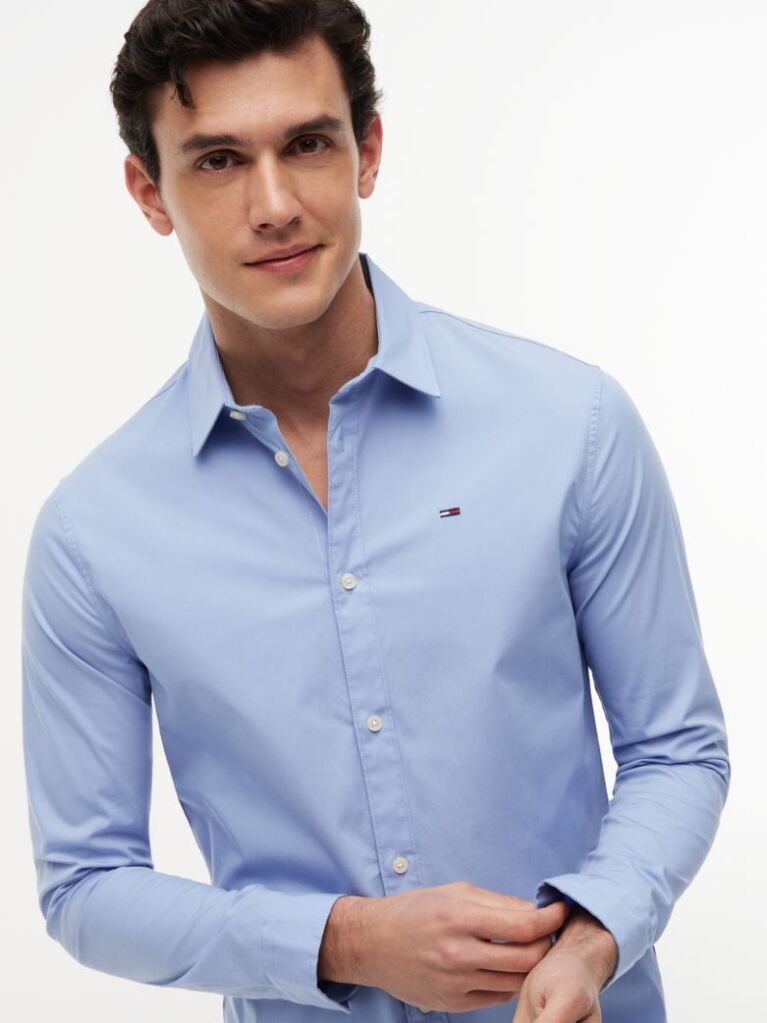 Blue Stretch Slim Fit Shirt  Men