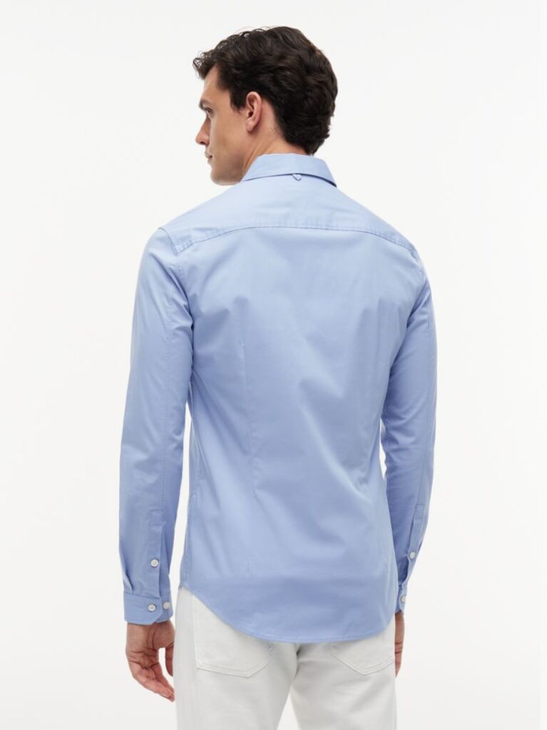 Blue Stretch Slim Fit Shirt  Men