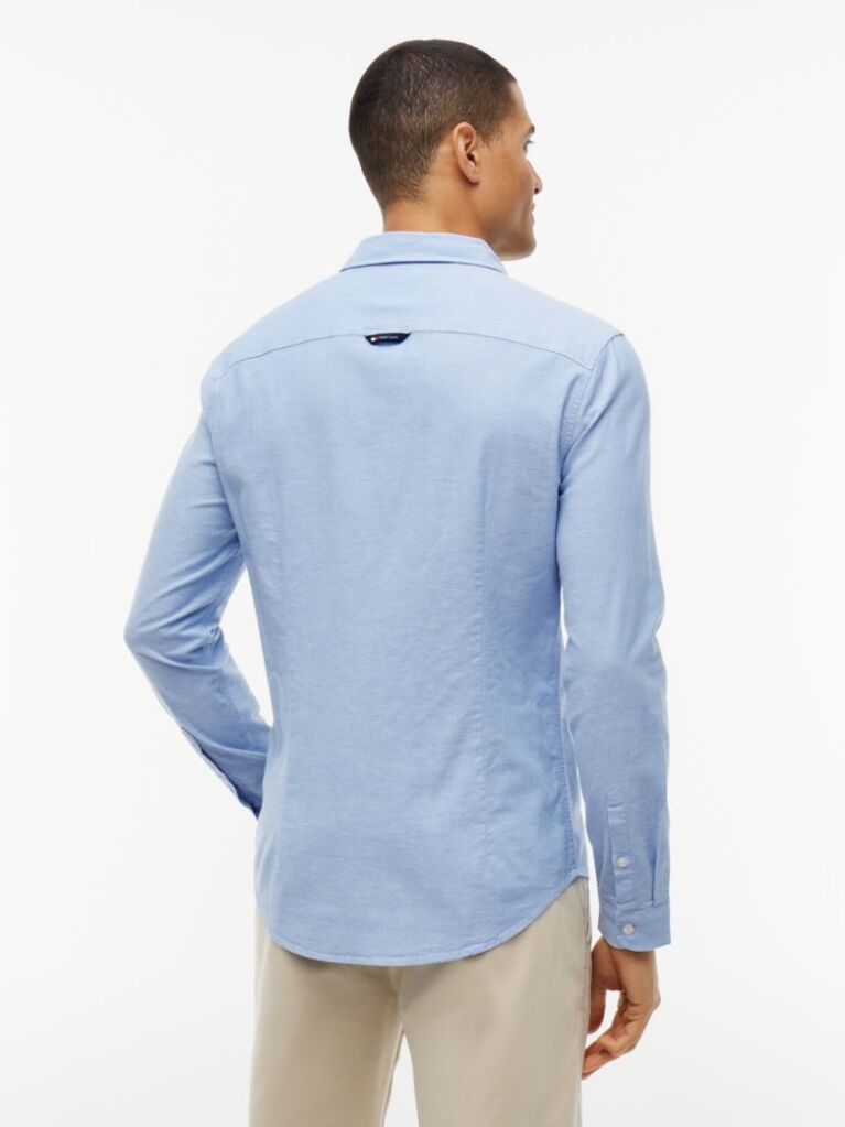 Blue Stretch Organic Cotton Slim Fit Shirt  Men