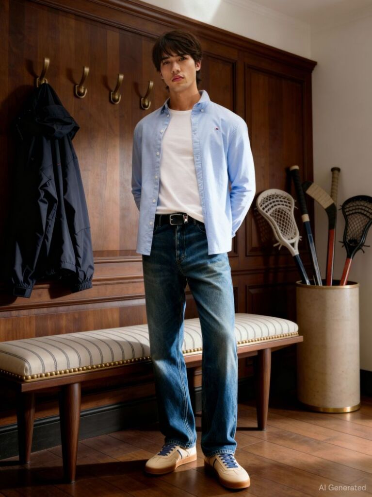 Blue Stretch Organic Cotton Slim Fit Shirt  Men