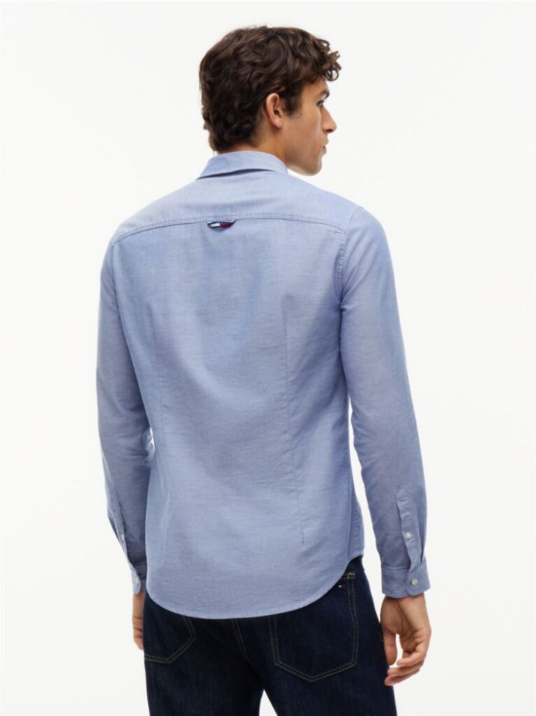 Blue Stretch Organic Cotton Slim Fit Shirt  Men