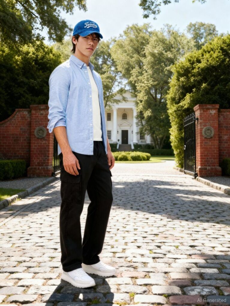 Blue Stretch Organic Cotton Slim Fit Shirt  Men