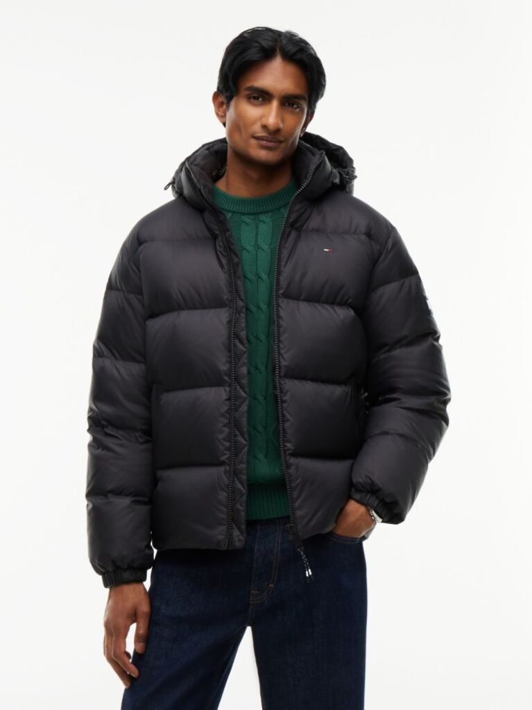 Black Water Repellent Down Jacket  Men