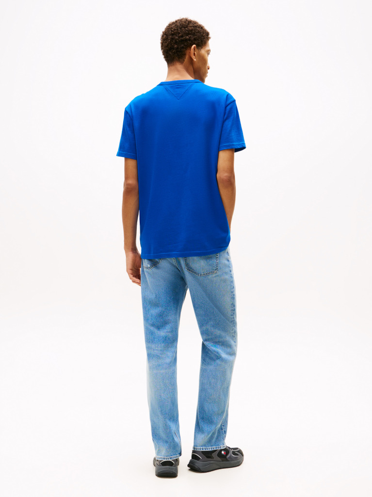 Blue Tommy Badge Crew Neck T-Shirt  Men