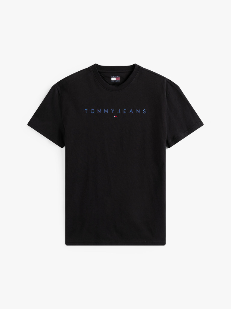 Black Regular Logo Embroidery T-Shirt  Men