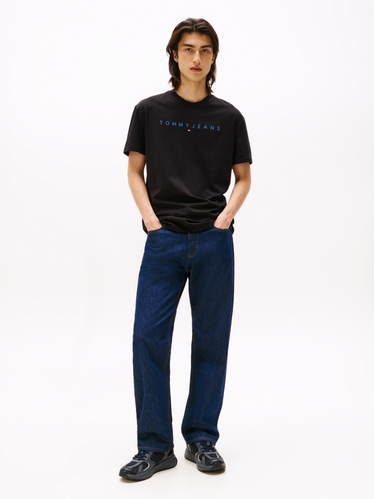 Black Regular Logo Embroidery T-Shirt  Men