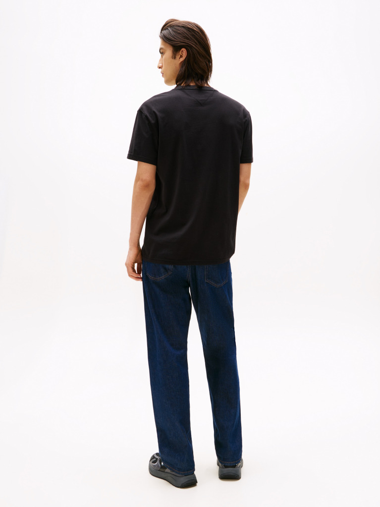 Black Regular Logo Embroidery T-Shirt  Men