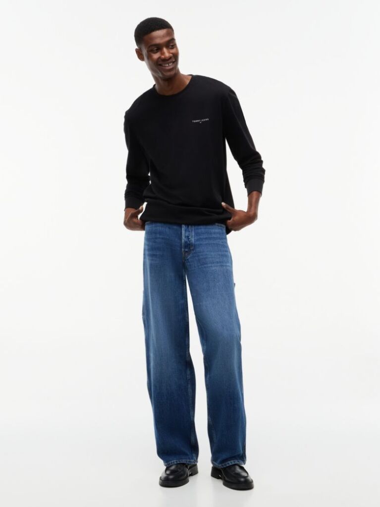 Black Linear Logo Slim Long-Sleeve T-Shirt  Men