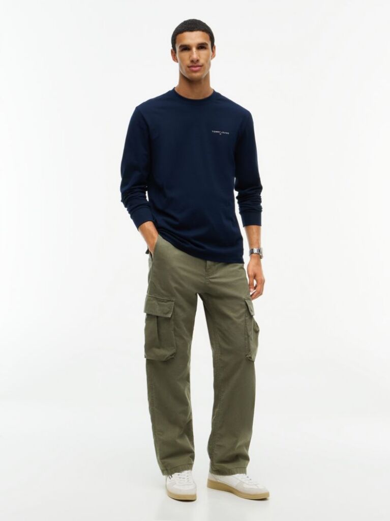 Blue Linear Logo Slim Long-Sleeve T-Shirt  Men