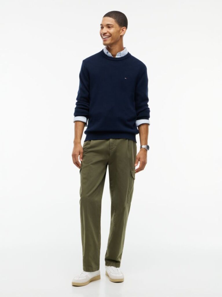 Blue Crew Neck Slim Jumper  Men