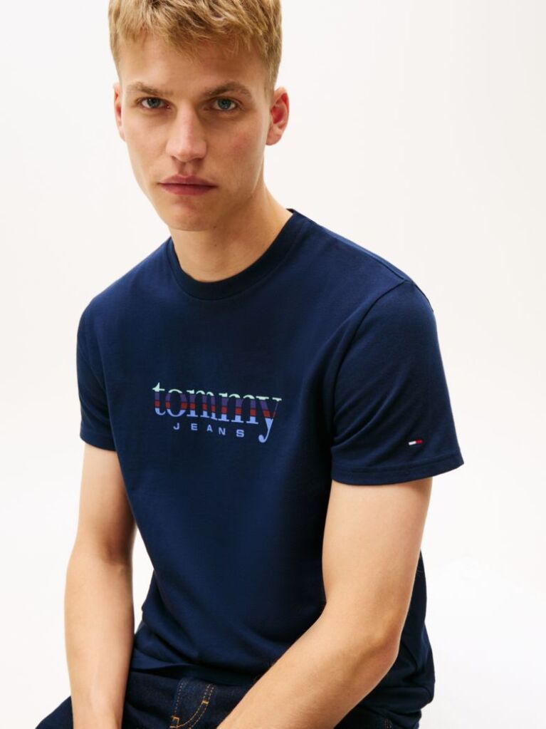 Blue Logo Jersey Slim T-Shirt  Men