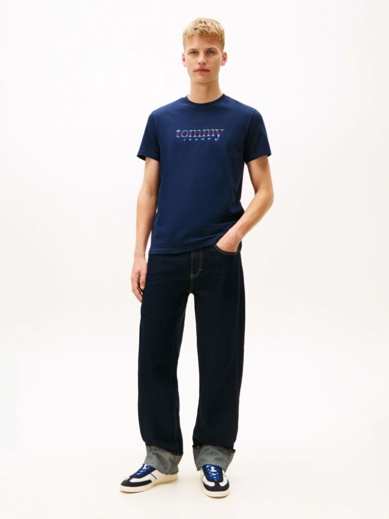 Blue Logo Jersey Slim T-Shirt  Men