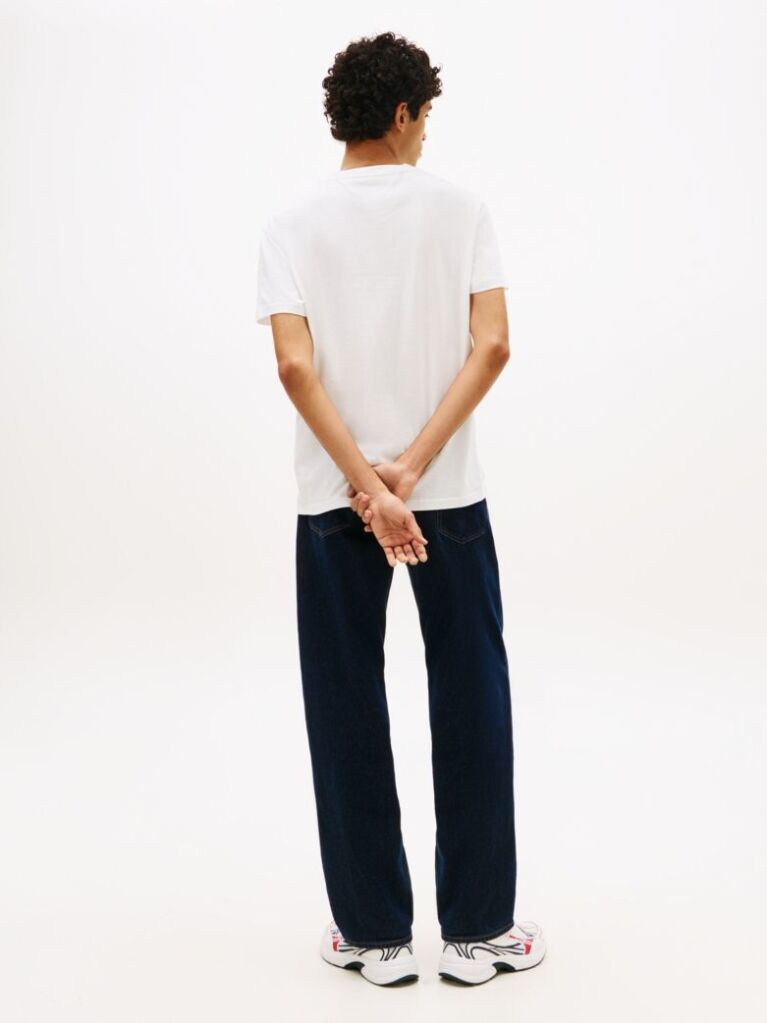 White Tommy Flag Crew Neck T-Shirt  Men
