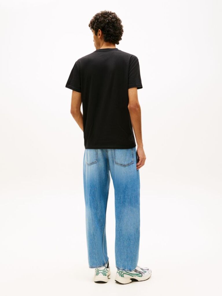Black Graphic Crew Neck Jersey T-Shirt  Men