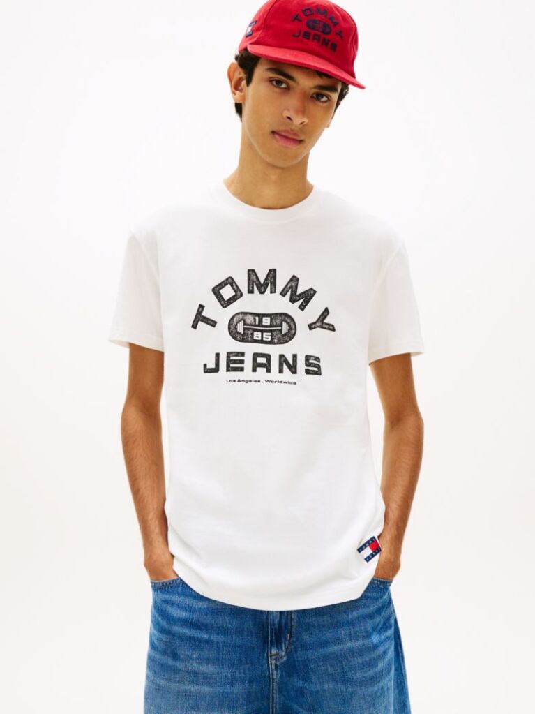 White Graphic Crew Neck Jersey T-Shirt  Men