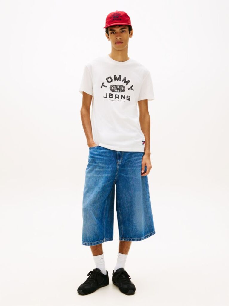 White Graphic Crew Neck Jersey T-Shirt  Men