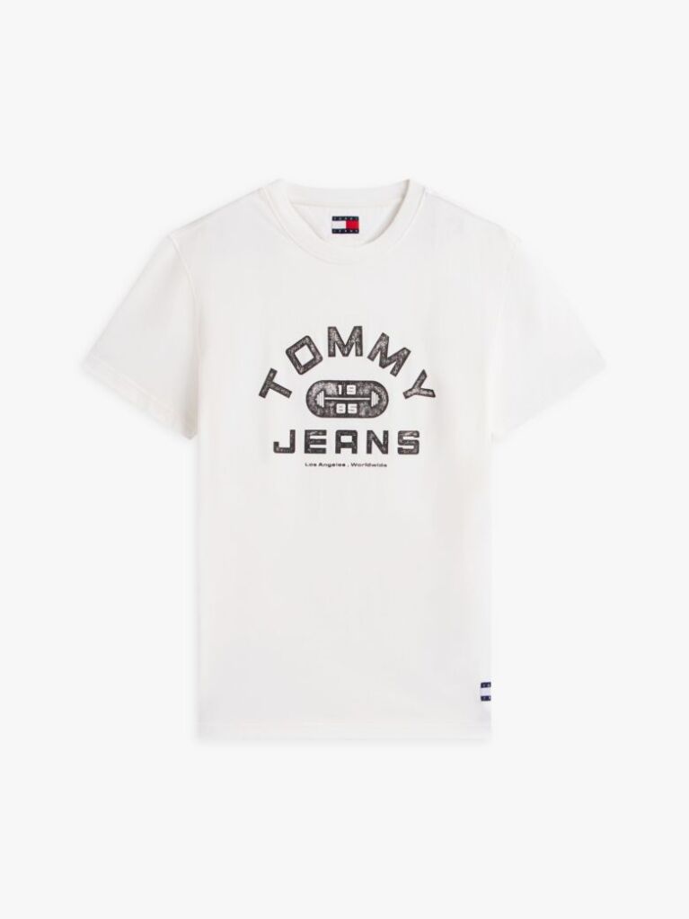 White Graphic Crew Neck Jersey T-Shirt  Men