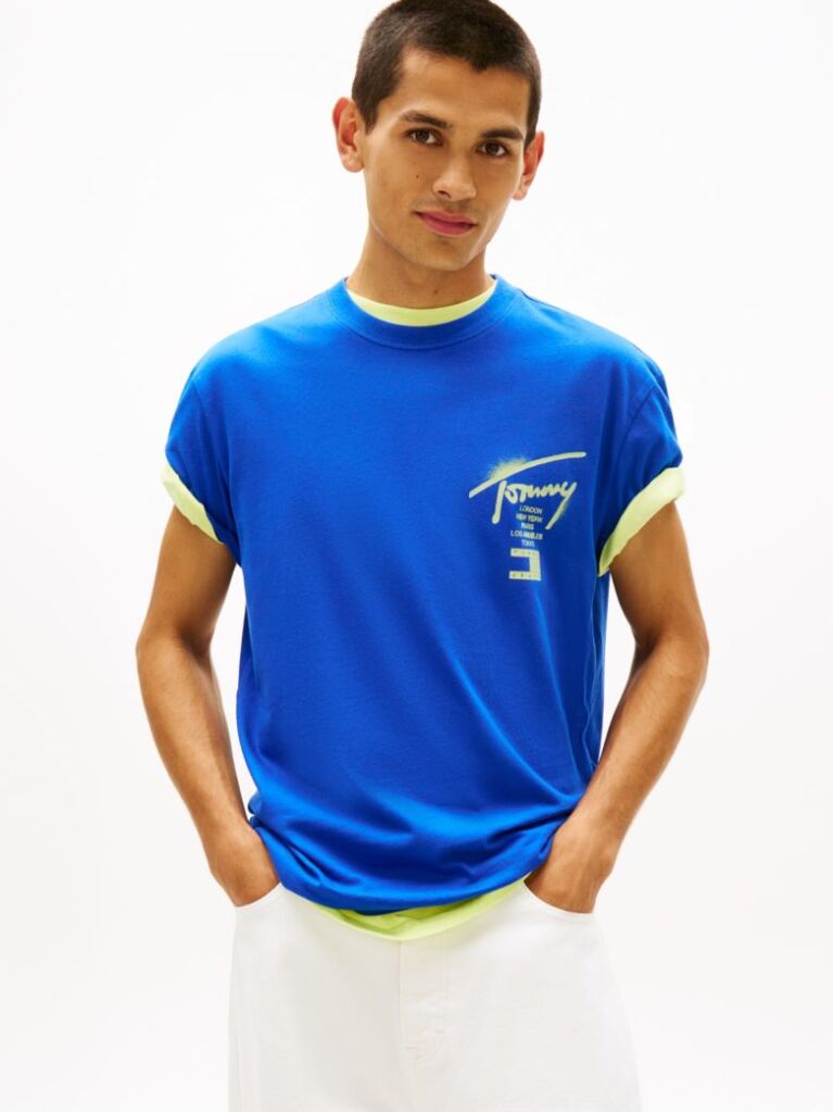 Blue Signature Back Logo Jersey T-Shirt  Men