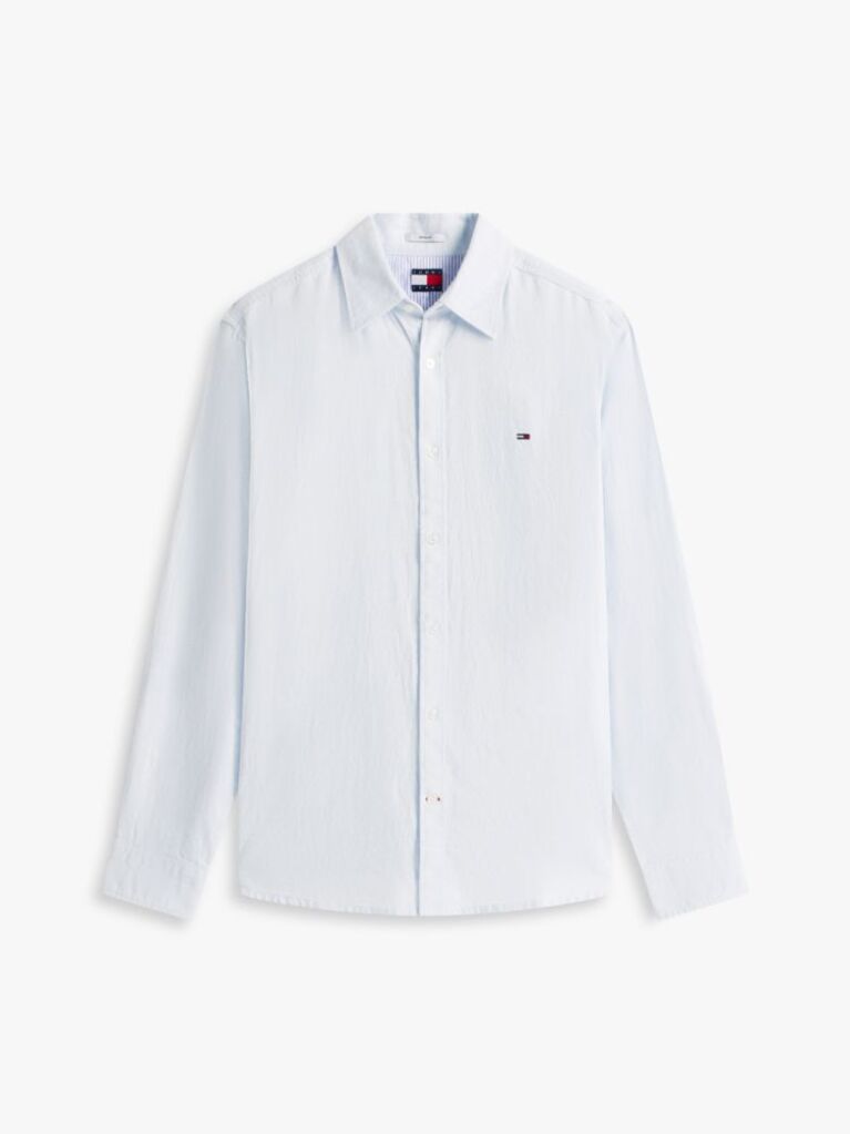 Blue Regular Fit Linen Blend Shirt  Men