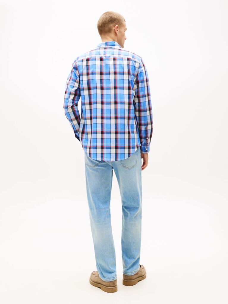 Multi Regular Fit Check Poplin Shirt  Men