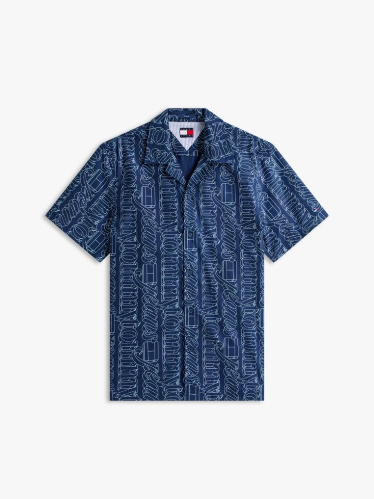 Blue Regular Fit Print Short Sleeve Shirt  Men