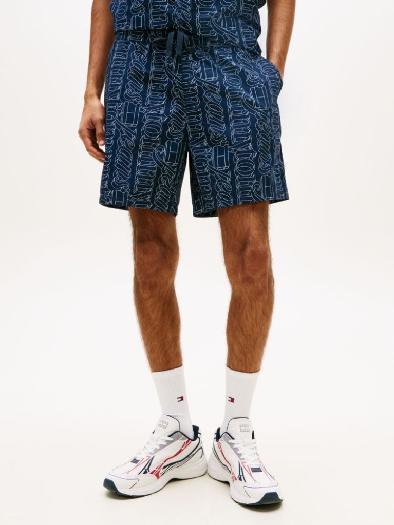 Blue Print Poplin Relaxed Shorts  Men
