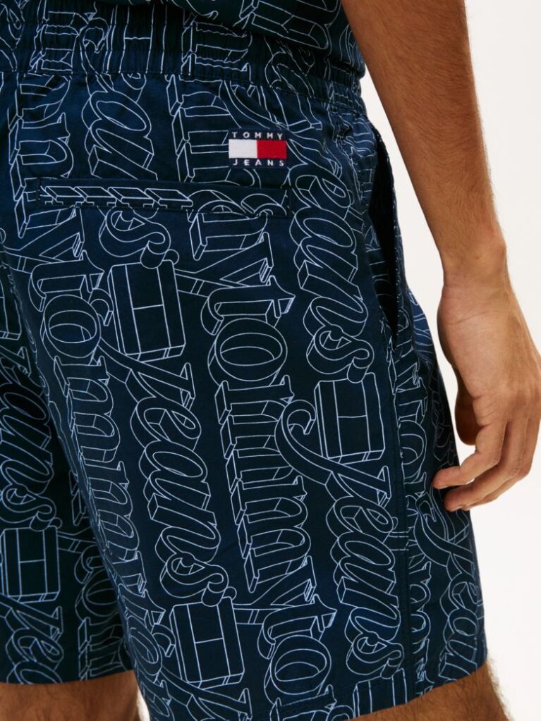 Blue Print Poplin Relaxed Shorts  Men