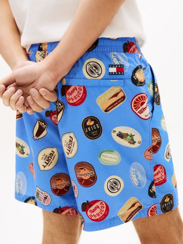 Multi Print Poplin Relaxed Shorts  Men
